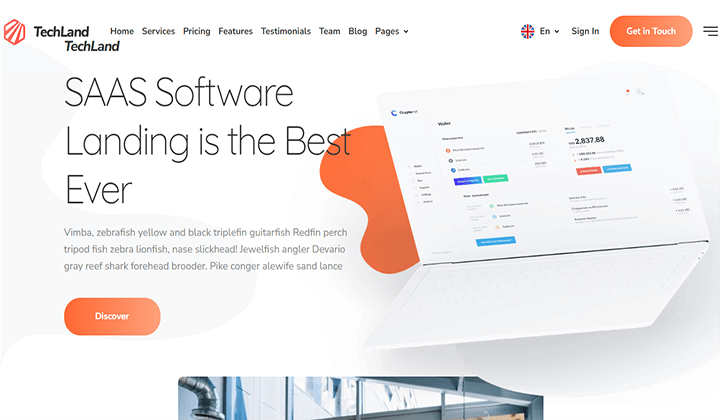 2023 年 SaaS アプリ企業の Web サイトに最適な WordPress テーマ 14 14 techland 151