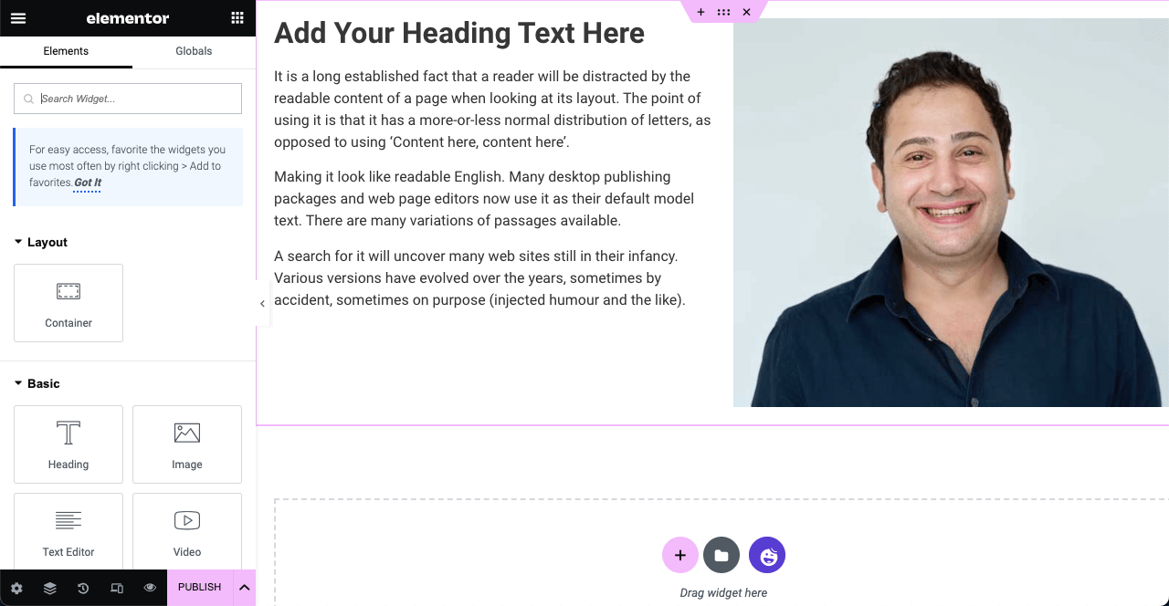 Jak korzystać z kontenera Elementor Flexbox krok po kroku 4 Add Widgets to Elementor Flexboxes