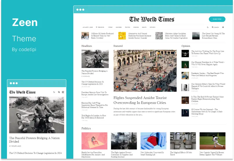Zeen Teması - Gazete Dergi Haber Blog WordPress Teması