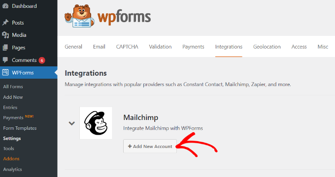 Integrasikan MailChimp dengan WPForms Integrate MailChimp with WPForms