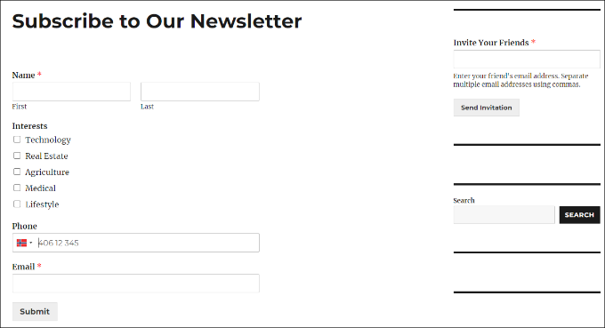 Formulir berlangganan Mailchimp dengan pratinjau bidang khusus Mailchimp subscribe form with custom fields preview