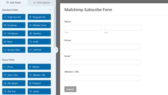Menambahkan bidang formulir kustom Adding custom form fields