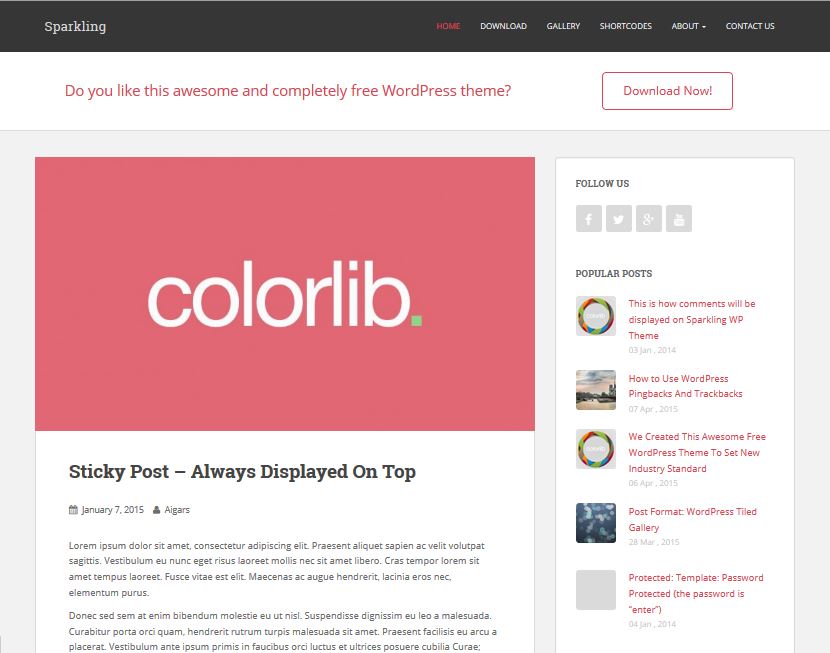 免费响应式 wordpress 主题闪闪发光