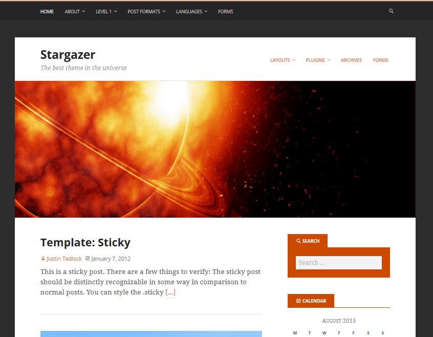 免费响应式 wordpress 主题 stargazer