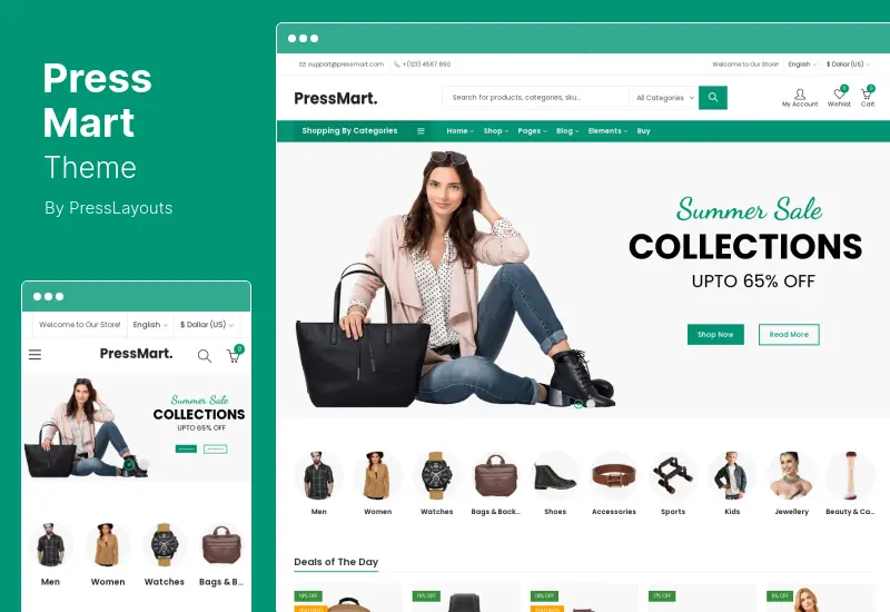 Tema PressMart - Tema Elementor WordPress dan WooCommerce Modern