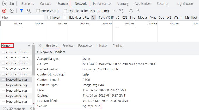 Vizualizați tipul de server al site-ului dvs View server type of your site