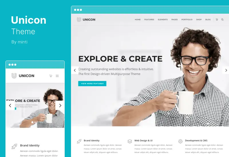 Tema Unicon - Tema WordPress multifuncțională bazată pe design