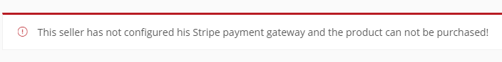 Questo screenshot mostra un messaggio di errore di Stripe