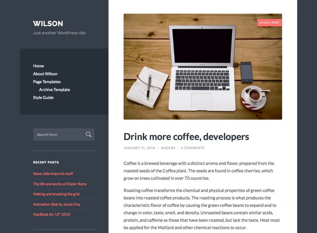 free wordpress themes for personal bloggers wilson