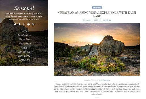 季節性wordpress博客主題免費