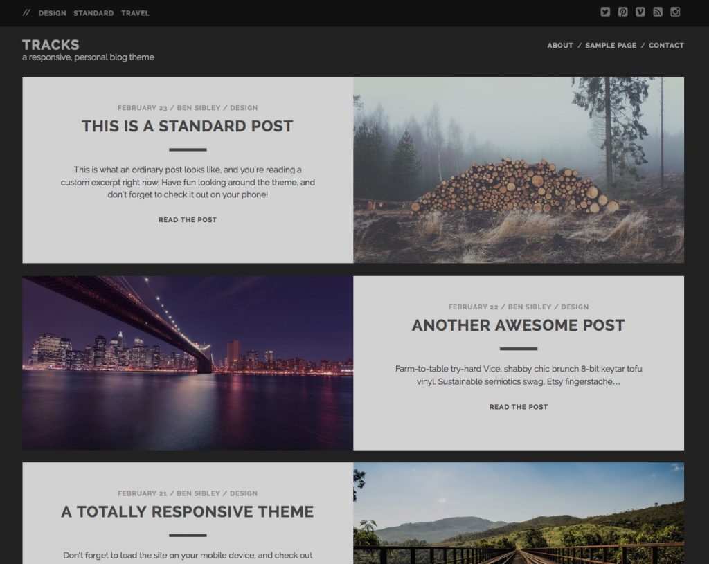 free wordpress themes for personal bloggers tracks