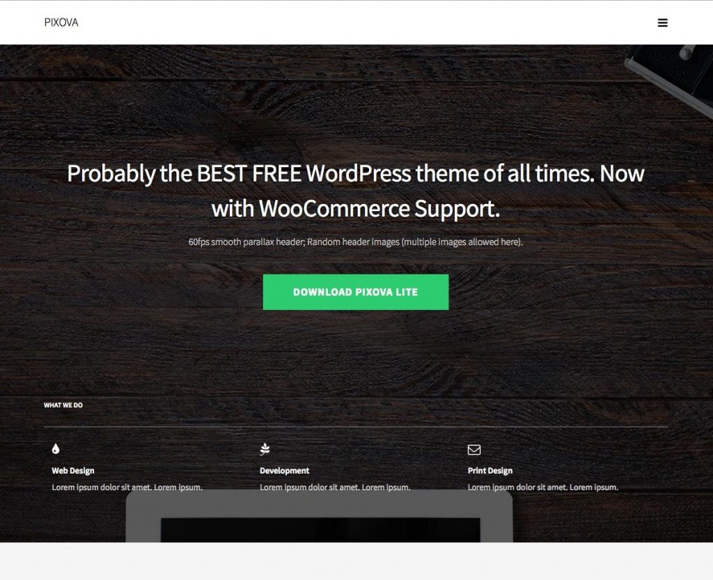 pixovalite-無料の1ページのワードプレステーマコレクション