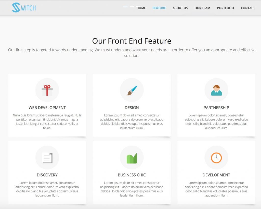 スイッチ-無料の1ページのワードプレステーマコレクション