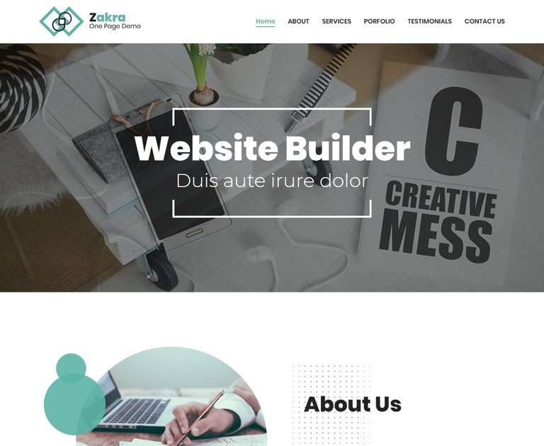 Zakra1ページのWordPressテーマ