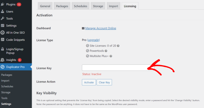 輸入您的複印機許可證 Enter your Duplicator license