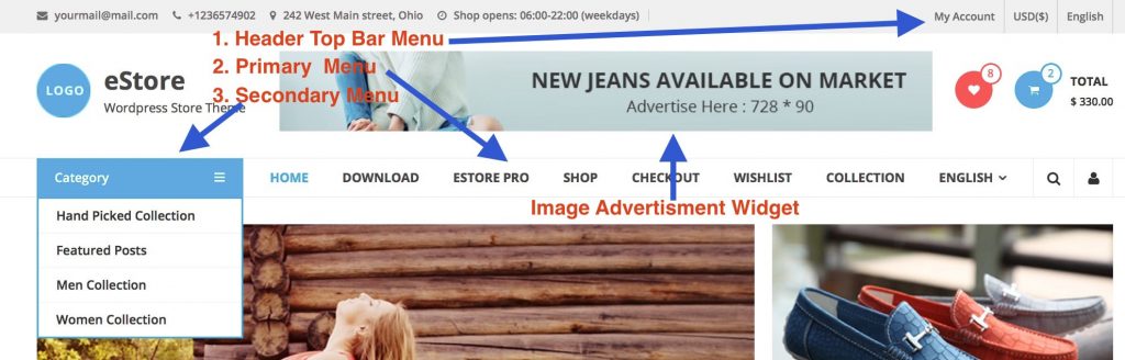 eStore-Header-Bereich