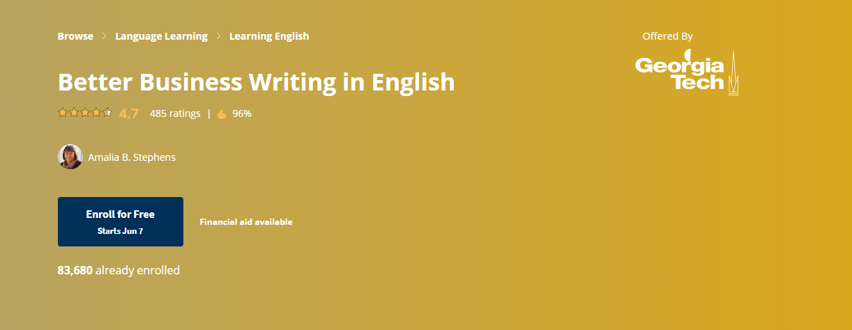 Melhor redação comercial em inglês.