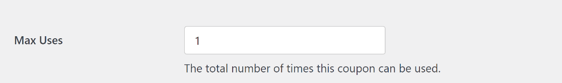Specify max uses for the coupon
