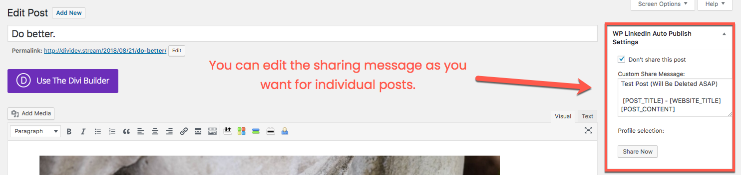 WordPressからLinkedInへ