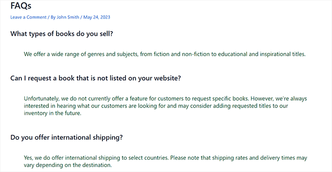 FAQ FAQs