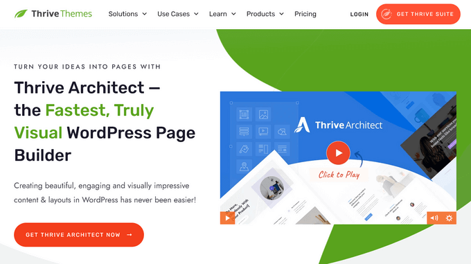 Générateur de pages Thrive Architect Thrive Architect page builder
