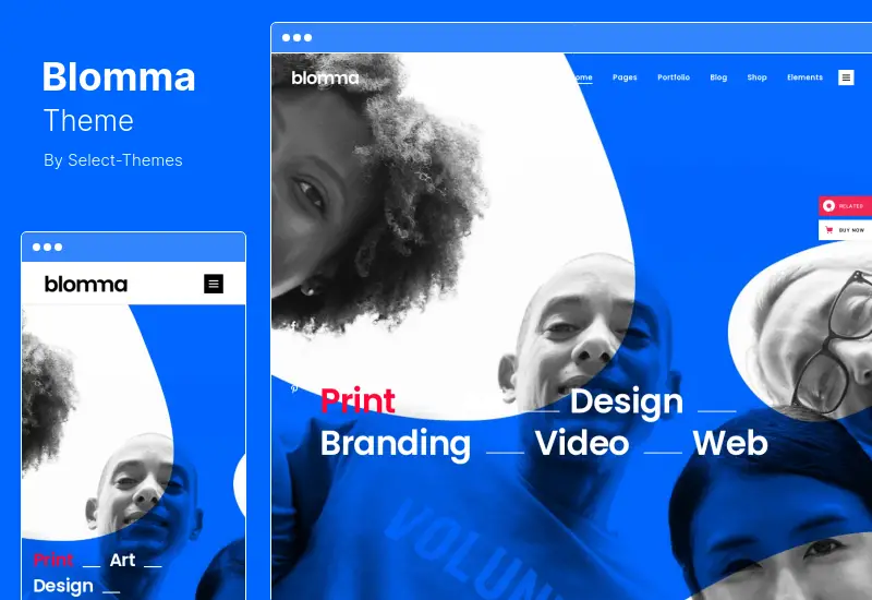 Tema Blomma - Tema WordPress pentru portofoliu agenție de creație