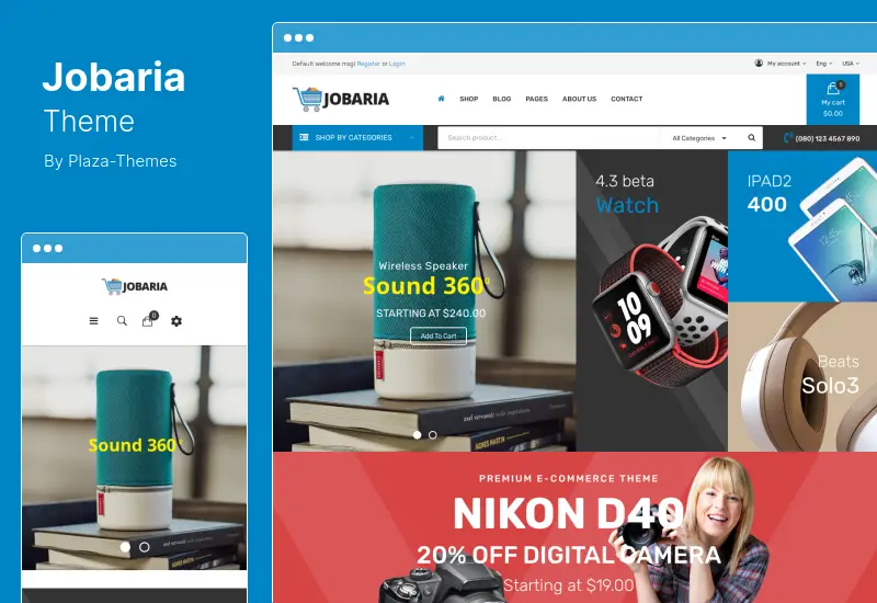 Tema Jobaria - Tema WordPress Tehnologică pentru WooCommerce