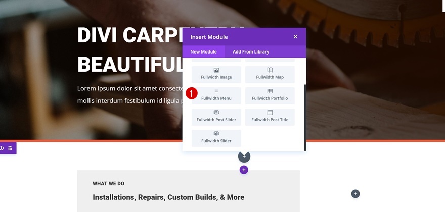 tam genişlikte menü modülü