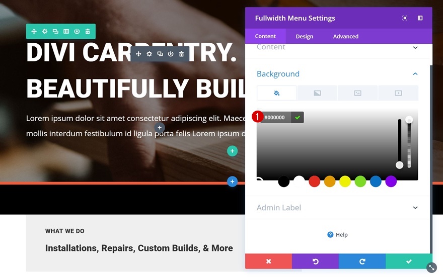 tam genişlikte menü modülü