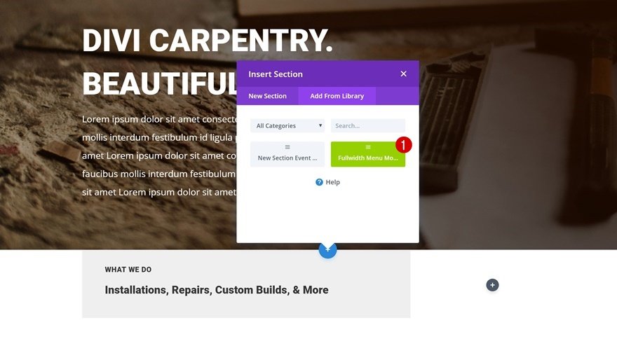 tam genişlikli menü modülü