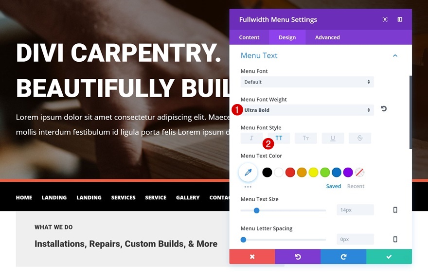 tam genişlikte menü modülü