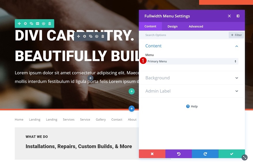 tam genişlikte menü modülü