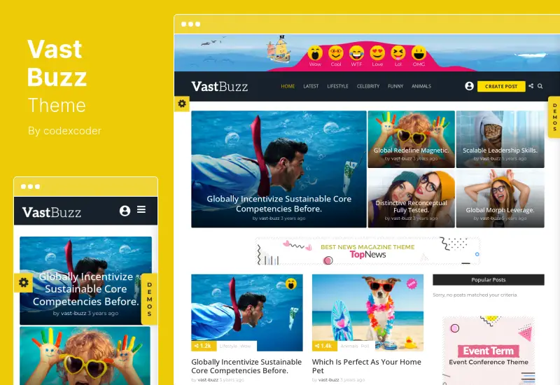 Vast Buzz Theme - ธีม WordPress ของ Viral Magazine