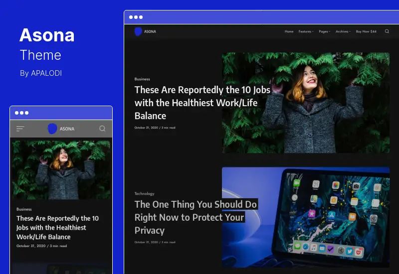 Asona Theme - Tema de WordPress para blogs y revistas
