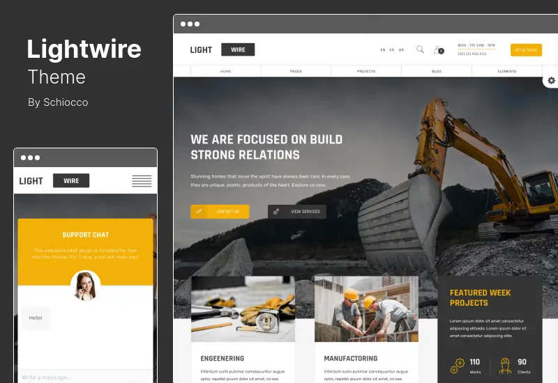 Lightwire Theme - ธีม WordPress สำหรับงานก่อสร้างและอุตสาหกรรม