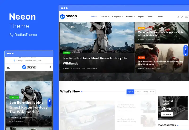 Neeon Theme - тема WordPress для новостного журнала