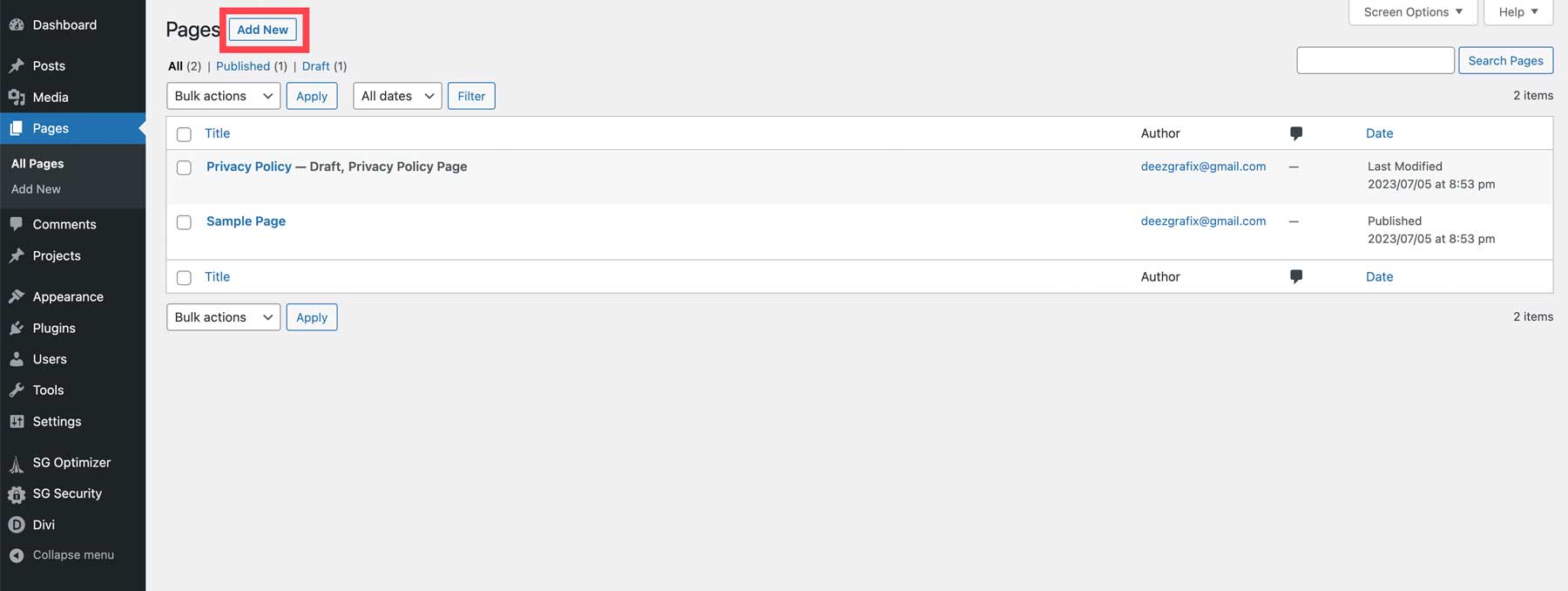 come creare un sito web wordpress