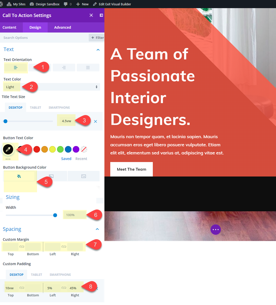 design dell'intestazione divi