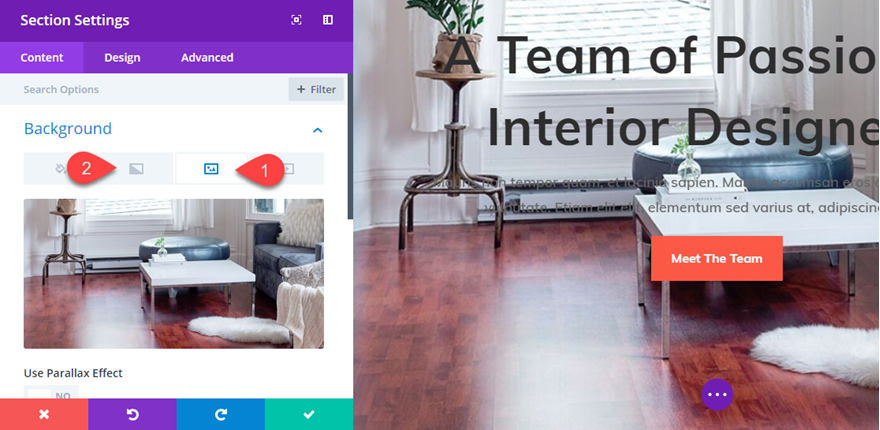 design dell'intestazione divi