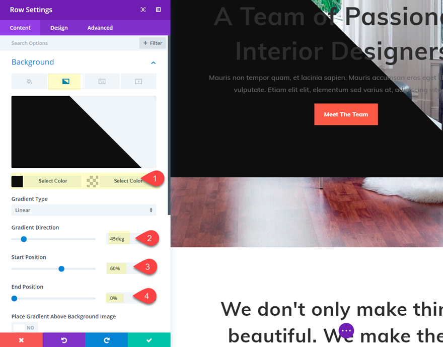 design dell'intestazione divi