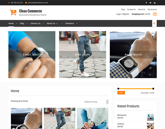 thème-clean-commerce-free-woocommerce-theme