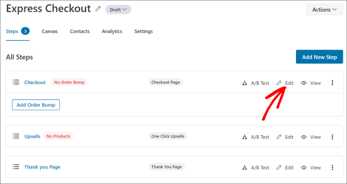 Editar la página de pago Edit the checkout page