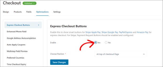 Habilitar pago exprés Enable express checkout