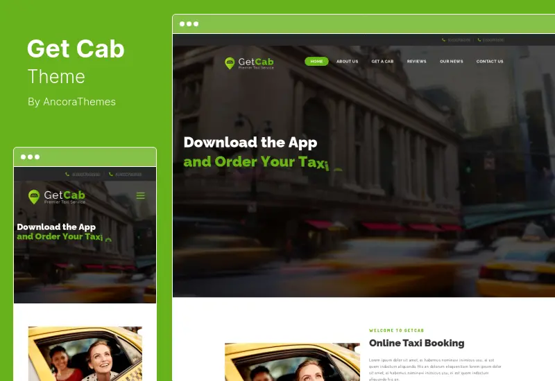 GetCab Theme - ธีม WordPress ของบริการแท็กซี่ออนไลน์