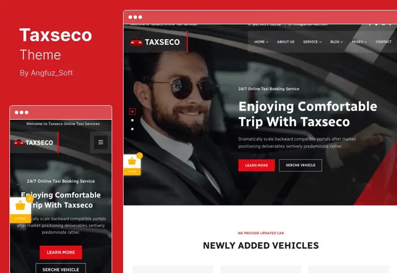 ธีม Taxseco - ธีม WordPress ของบริการแท็กซี่ออนไลน์