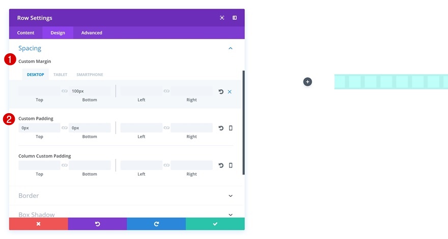границы строк