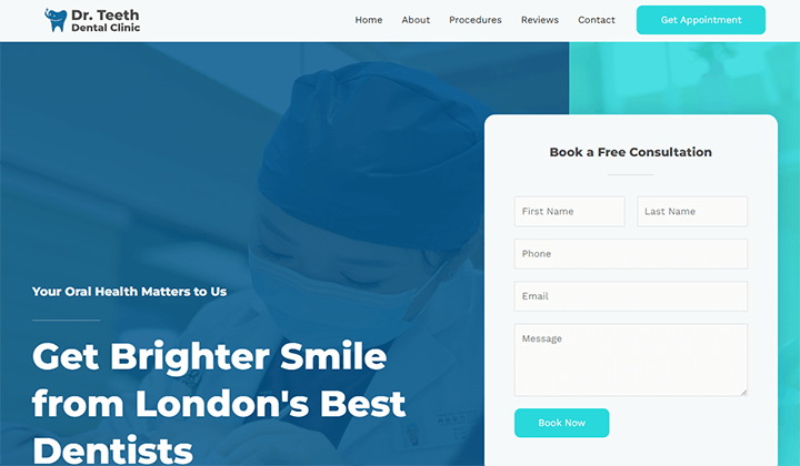 2023 年 歯科医のウェブサイトに最適な WordPress テーマ 13 8 astra dentist 15
