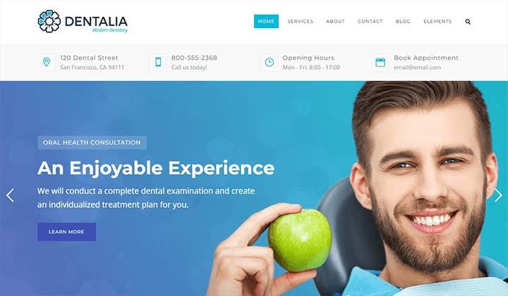 2023 年歯科医のウェブサイトに最適な WordPress テーマ 13 11 dentalia 15
