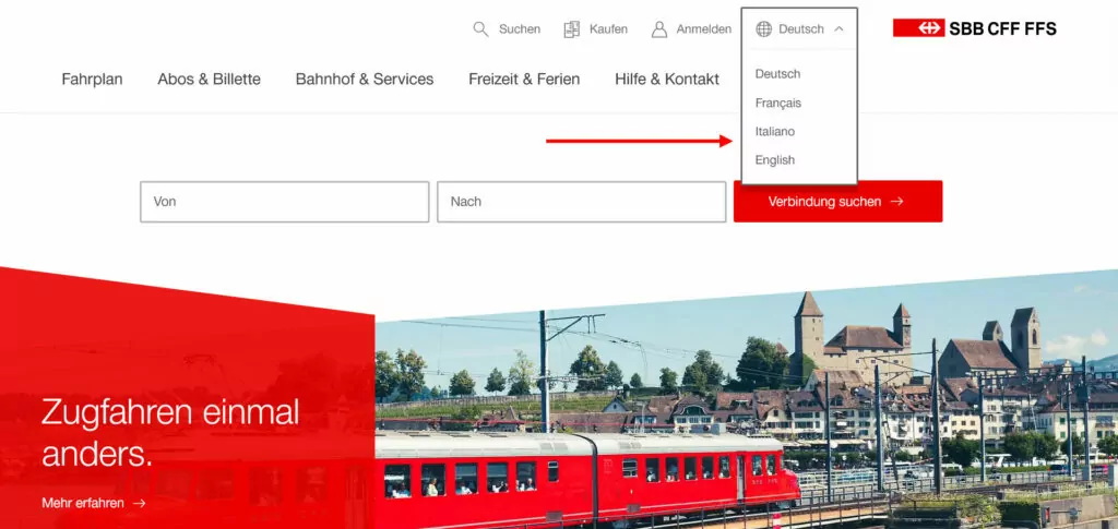 situs web multibahasa swiss