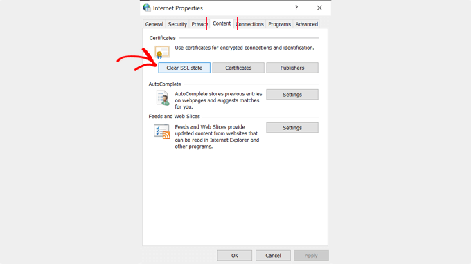 Proprietà Internet di Windows Windows Internet Properties
